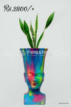 Hand painted indoor pots